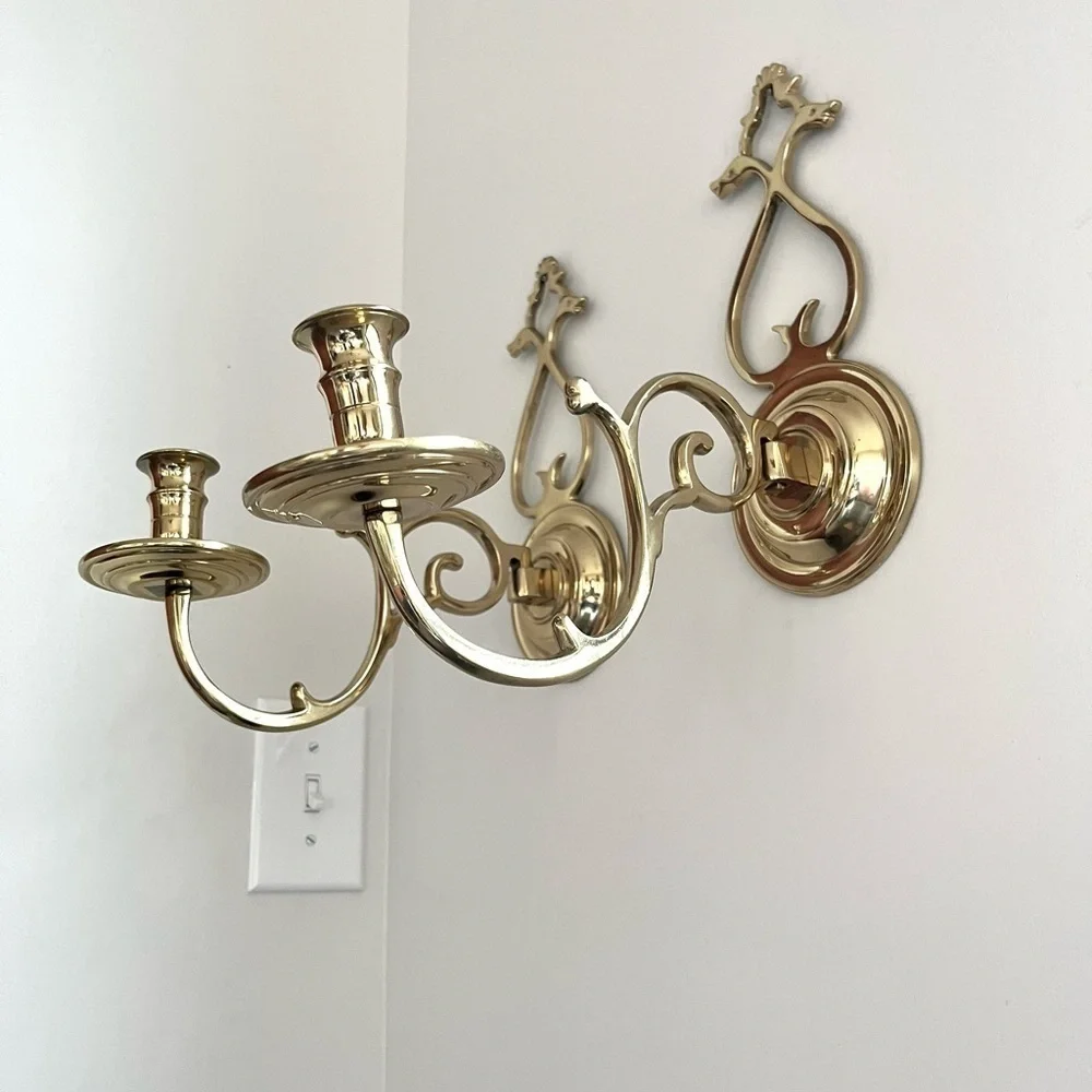 Brass wall sconces set of 2